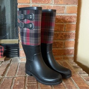 UGG Sabene Black Rubber Rain Boots